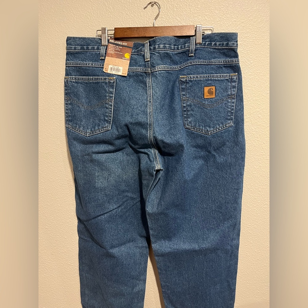 Carhartt Mens Relaxed Fit Tapered Leg 100% Cotton Denim Jeans 40X38 - Picture 8 of 12